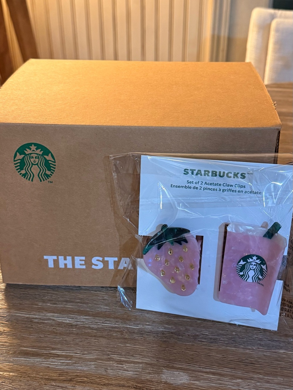 New! Starbucks Pink Vibes Strawberry Hair Clips!